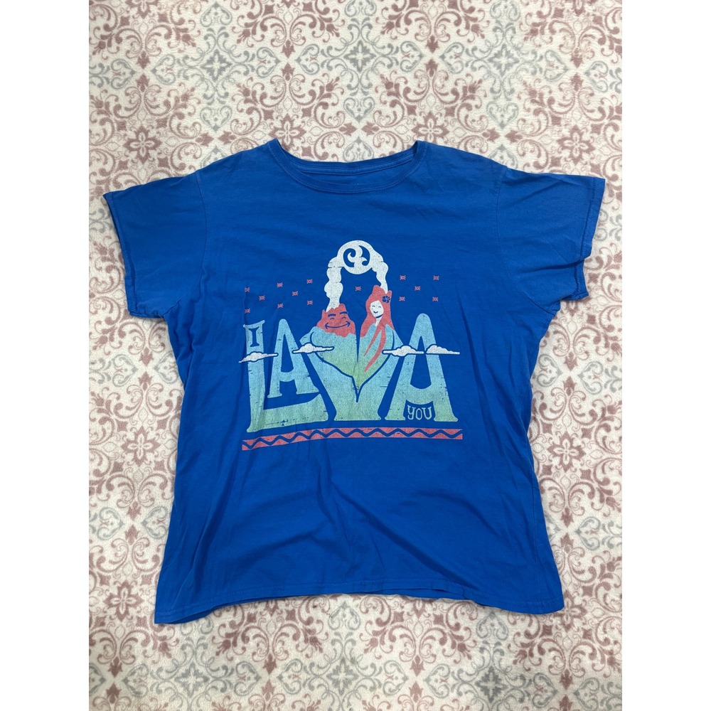 TeePublic I Lava You Pixar Volcano Graphic T-Shirt Blue 3XL Cotton Short Sleeve